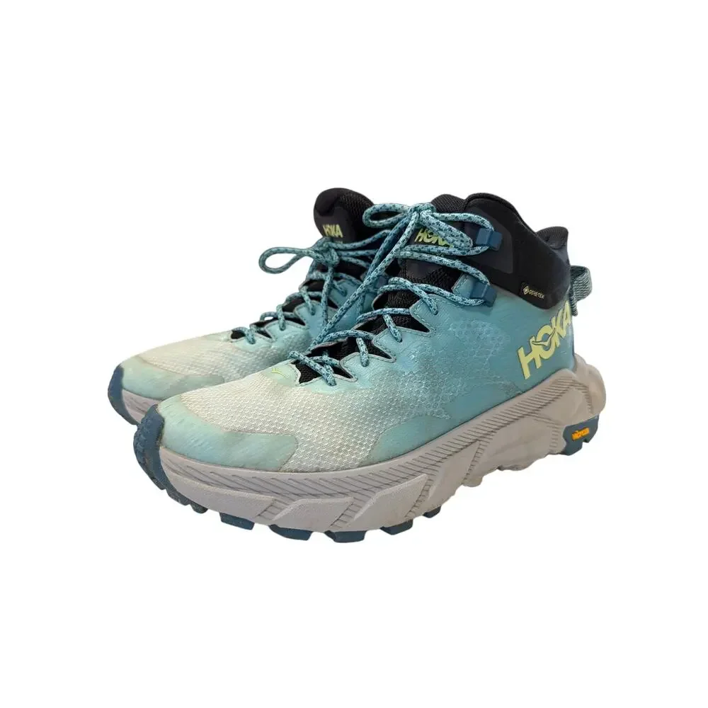 HOKA Trail Code GTX 8.5 B Blue lightweight waterproof hiking boots Vibram shoes